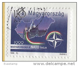 HUNGARY - 1999. Hungary Entrance Into NATO / Map Of Hungary USED!!  III.  Mi 4528. - Gebruikt