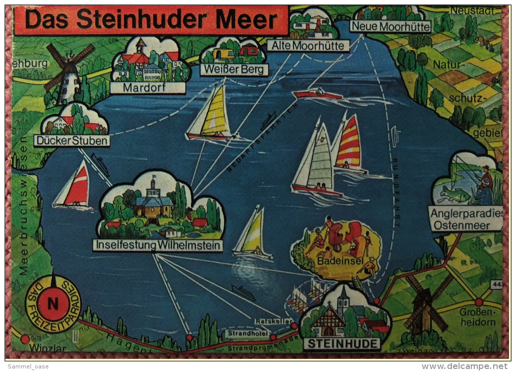 Schönes Steinhuder Meer  -  Aufklapp-Ansichtskarten Ca. 1975 - Steinhude