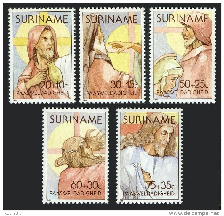 Surinam 1981 Easter Scenes Passion Of Christ Religions Christianity Art Stamps MNH SC B279-B283 Michel 938-942 - Easter