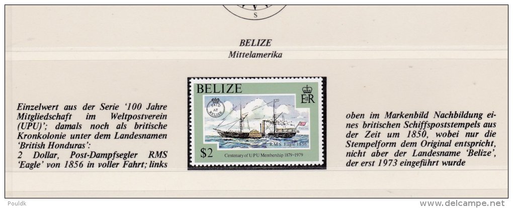 Ships: Belize 1979 $2 UPU Post Steam Ship RMS Eagle MNH/** (L75-15) - Ships