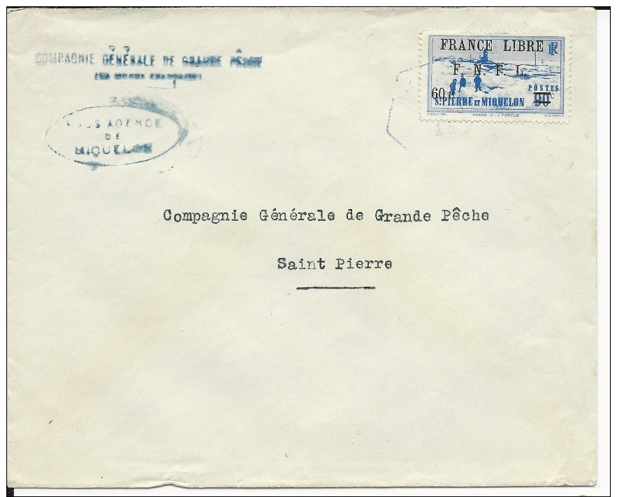 FRANCE LIBRE - 1944 - ENVELOPPE COMMERCIALE De La COMPAGNIE GENERALE De GRANDE PECHE - Lettres & Documents