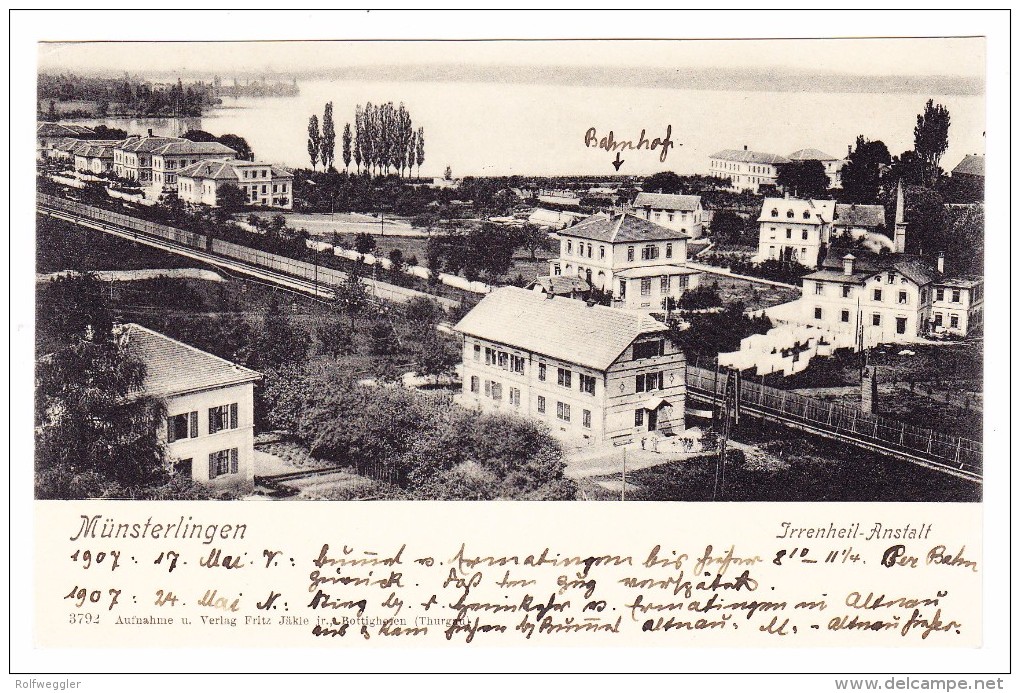 AK CH TG MÜNSTERLINGEN Irrenheil-Anstalt ~1907 Foto Fritz Jäckle - Münsterlingen