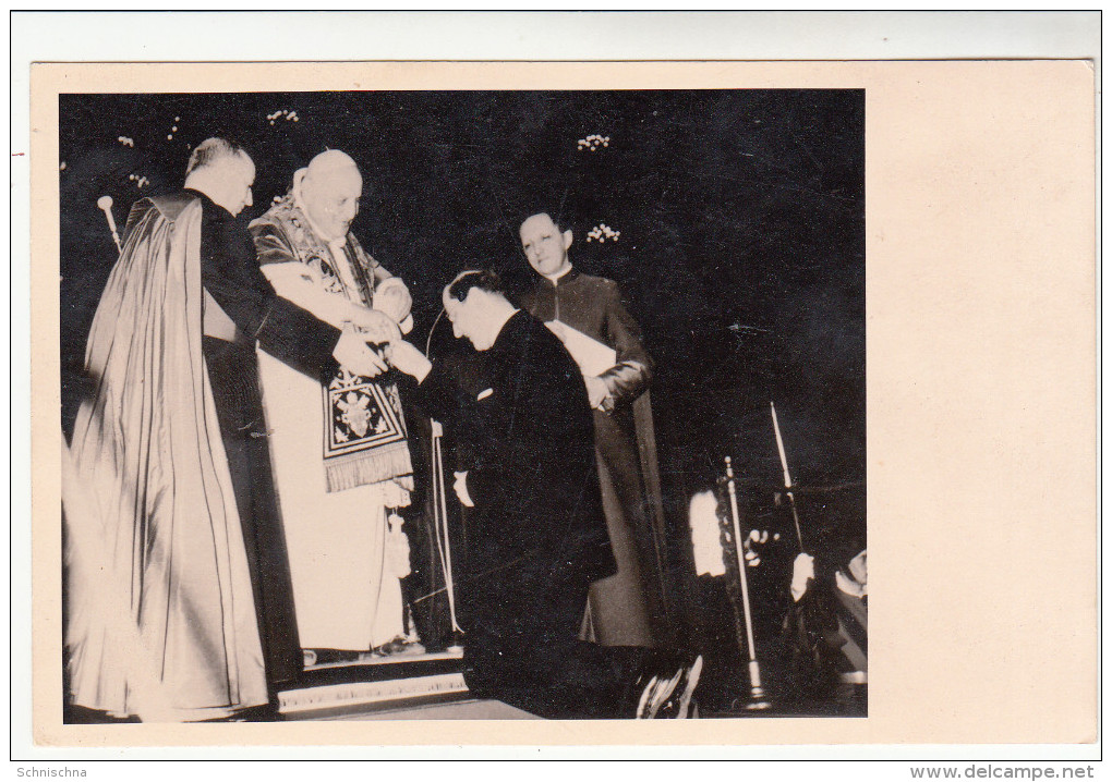 AK Papst Pius Xii. Bei Einer Audienz, 1959 Beschriftet - Historische Figuren