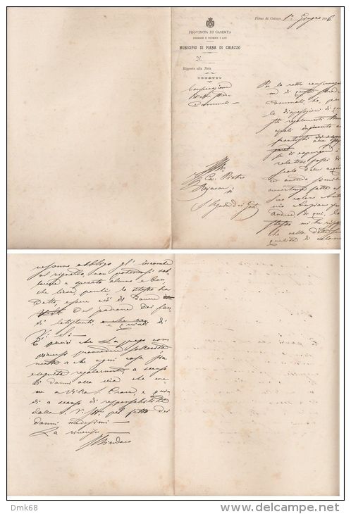 PIANA DI CAIAZZO ( CASERTA ) LETTERA PER SAN AGATA DEI GOTI - 1896 - Manuscripts