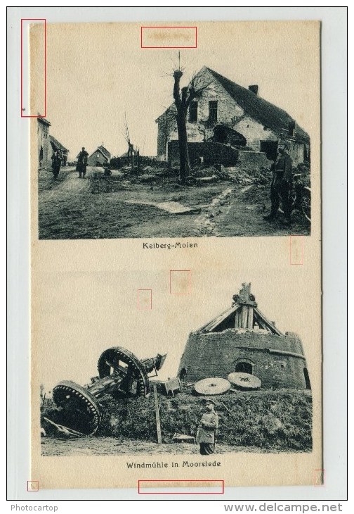 MOULIN A VENT-WINDMUEHLE-MOORSLEDE-KEIBERGMOLEN-Carte Multivues Allemande-Guerre-14-18-1 WK-BELGIEN-FLANDERN- - Moorslede