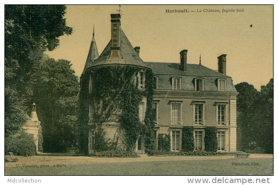 41 HERBAULT / Le Château / CARTE COULEUR GLACEE TOILEE - Herbault