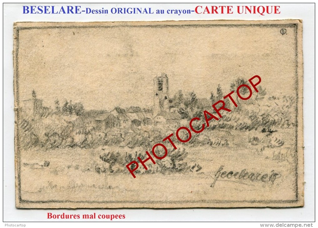 BESELARE-Dessin ORIGINAL Au Crayon-CP UNIQUE-CARTE Allemande-Guerre 14-18-1WK-BELGIEN-Flandern-Feldpost- - Zonnebeke