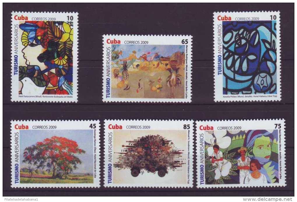 2009.17 CUBA 2009 COMPLETE SET MNH TURISM ART. ARTE. TURISMO. SOSABRAVO. PORTOCARRERO. RAUL MARTINEZ. - Ungebraucht