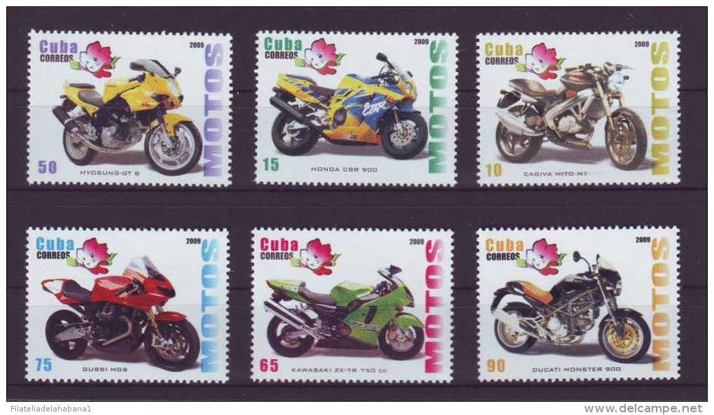 2009.48 CUBA 2009 COMPLETE SET MNH MOTOS. DUCATI. HONDA. GUSSI. KAWASAKI. CAGIVA. HYOSUNG - Nuovi