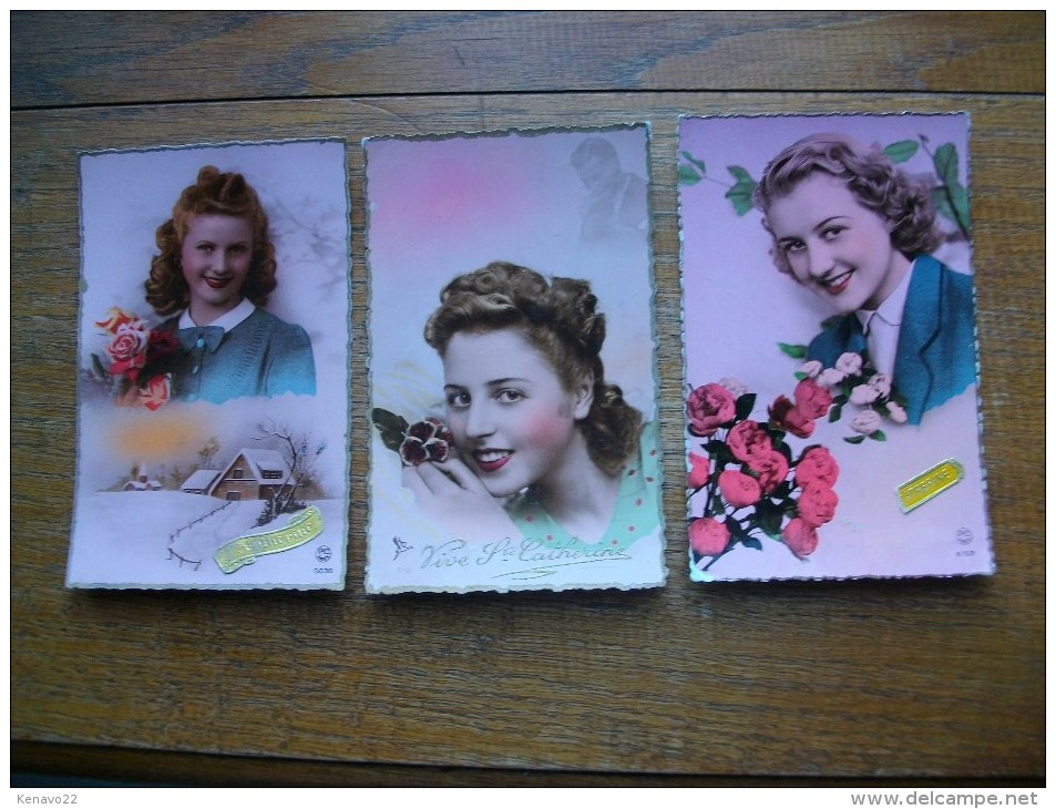 3 Cartes De Silhouettes Ou Portraits De Femmes - Silhouettes