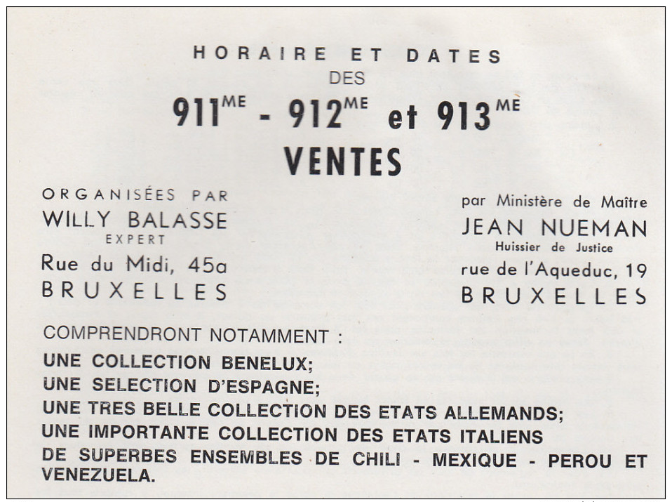 Balasse : La Collection Hecq De Dour - Allemagne, Italy, Luxembourg, Grande-Bretagne - 5/11 Février 1966 - Cataloghi Di Case D'aste