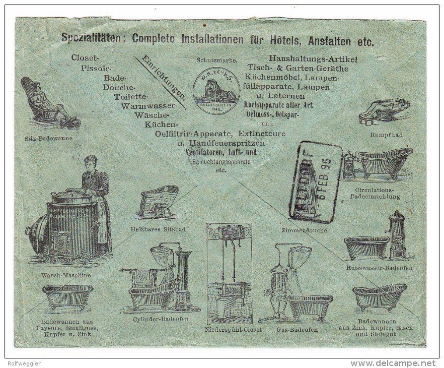 Heimat UR Altdorf 6.2.1896 Bahnstation-Stempel Als AK Auf Illustriertem Werbe Brief Aus Küsnacht ZH - Gebraucht