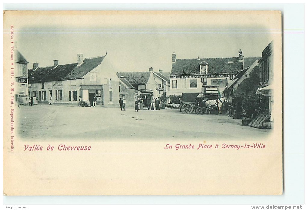 Vallée De Chevreuse - Cernay La Ville : Grande Place Animée - Précurseur En TBE - 2 Scans - Cernay-la-Ville