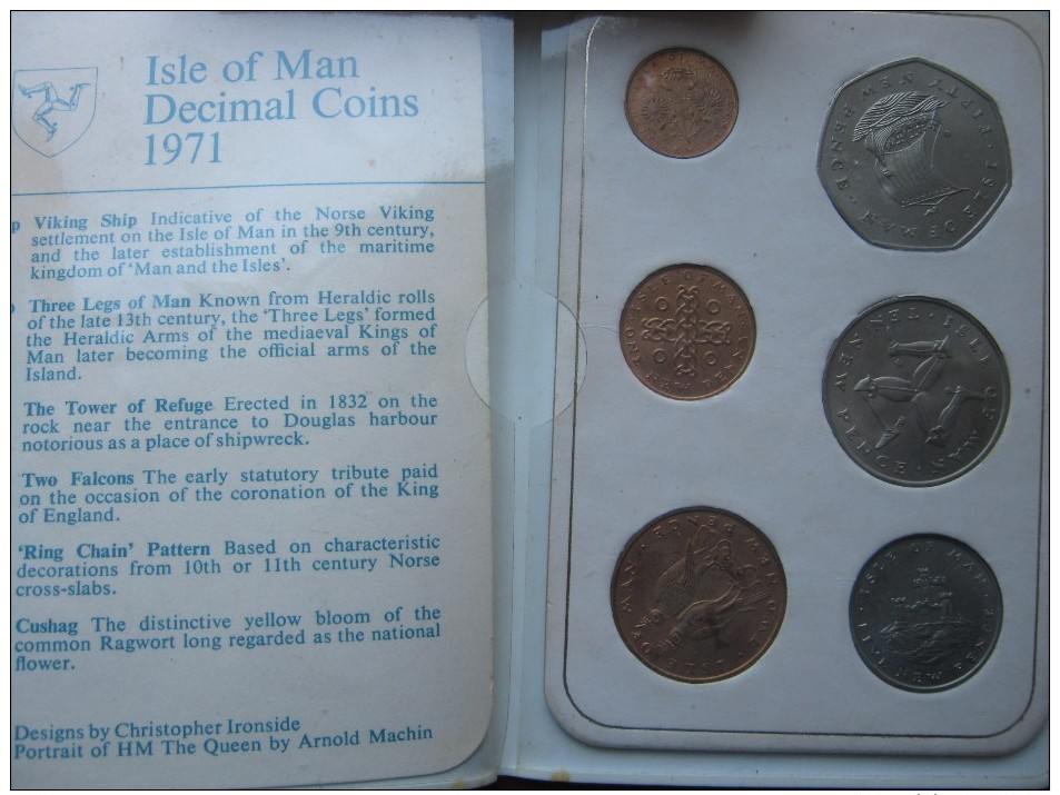 Isle Of Man 1971 UNC 6 Coin Set In Mint Folder 1/2 - 50 Pence - Other - Europe