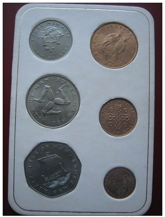 Isle Of Man 1971 UNC 6 Coin Set In Mint Folder 1/2 - 50 Pence - Other - Europe