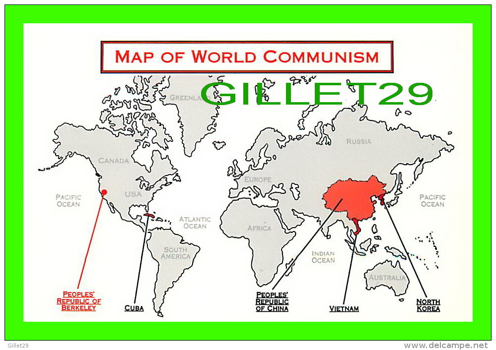 CARTES GÉOGRAPHIQUES - MAP OF WORLD COMMUNISM - BY CHARLES OLDHAM - WILD WEST POSTCARDS - - Cartes Géographiques