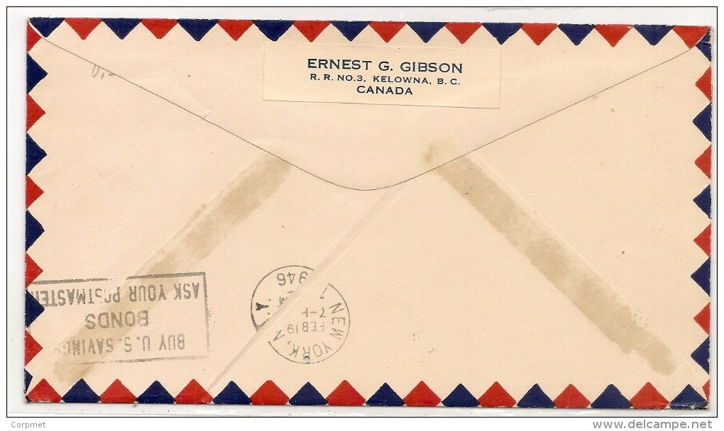 CANADA - 1946 FIRST OFFICIAL FLIGHT COVER  OTTAWA, ONT To NEW YORK, NY - Eerste Vluchten
