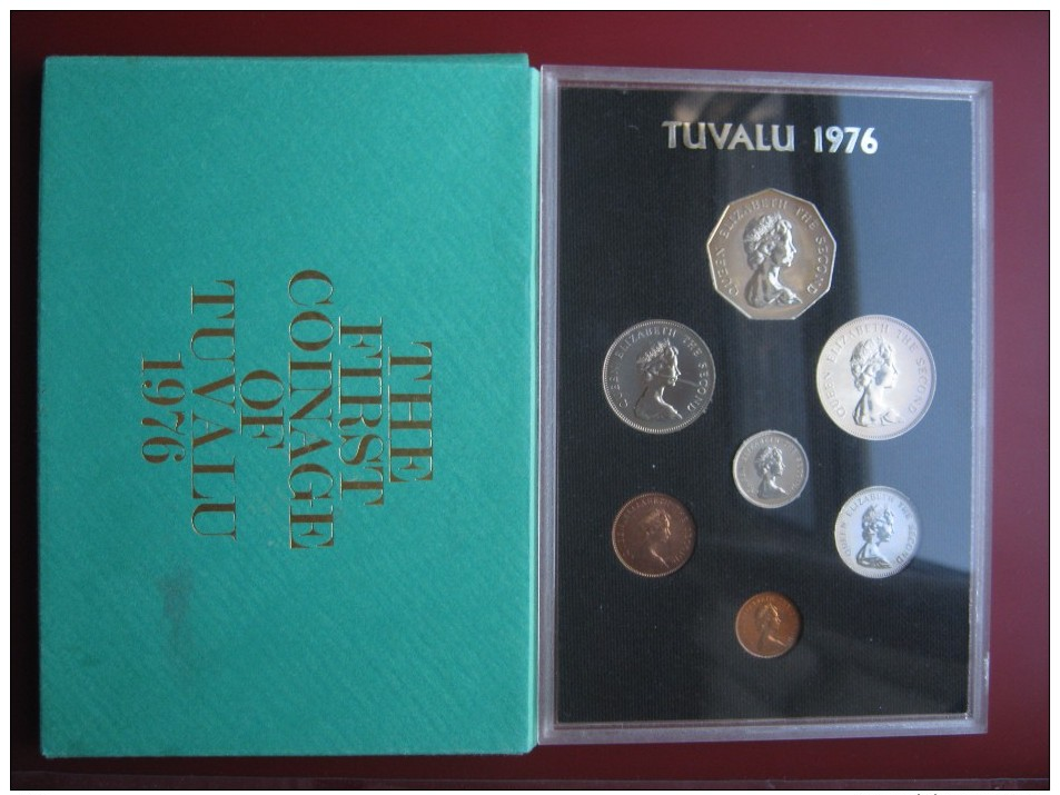 Tuvalu 1976 Coin Set Proof Royal Mint 1 Cent - 1 Dollar - Tuvalu