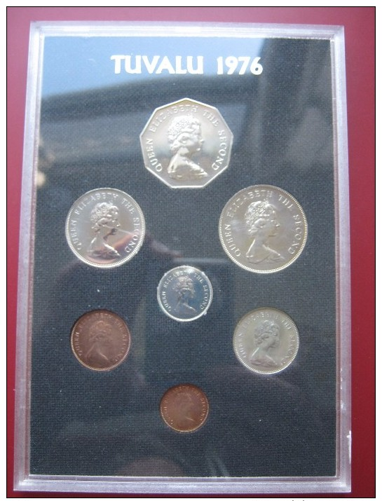 Tuvalu 1976 Coin Set Proof Royal Mint 1 Cent - 1 Dollar - Tuvalu