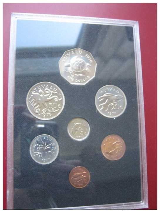 Tuvalu 1976 Coin Set Proof Royal Mint 1 Cent - 1 Dollar - Tuvalu