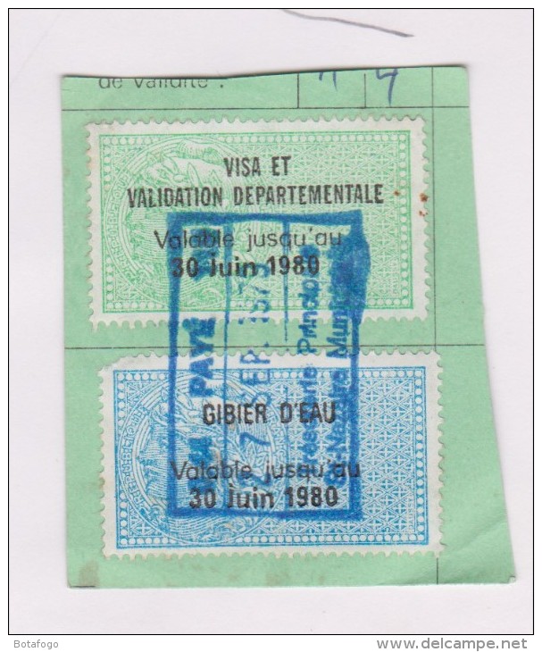 TIMBRE  TAXE PERMIS DE CHASSE VISA, VVD No 116  Et GE (gibier Eau) No 120 - 1960-.... Gebraucht