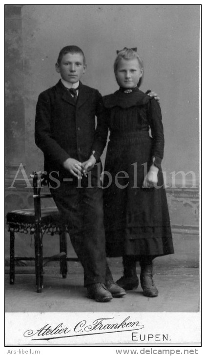 Photo-carte De Visite / CDV / Brother / Sister / Boy / Garçon / Jongen / Photo Atelier C. Franken / Eupen - Anciennes (Av. 1900)