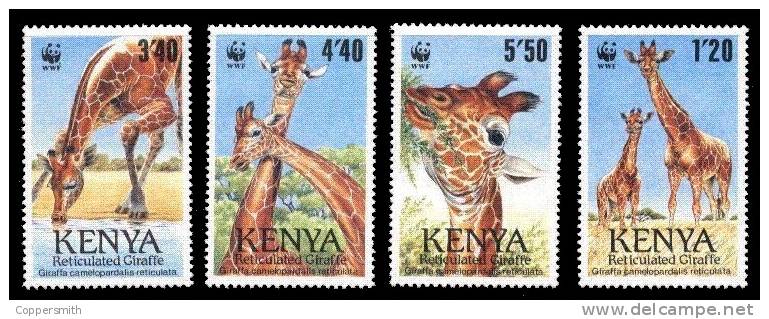 (006+07) Kenya  Animals / Animaux / Tiere / Dieren / WWF / Fauna / Giraffe  ** / Mnh  Michel 481-84 + BL - Kenia (1963-...)