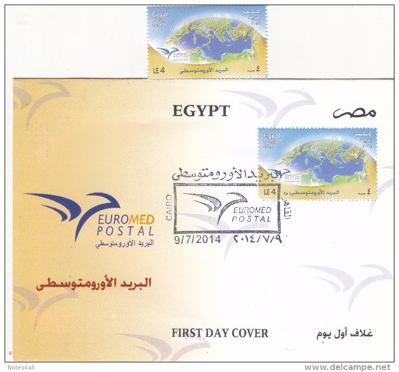 Fdc EGYPT 2014 EUROMED POSTAL JOINT ISSUE FDC WITH MNH STAMP */* - Unused Stamps