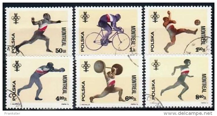 Poland Mi# 2452-2457 Used 1976: Olympic Games – Montréal - Used Stamps