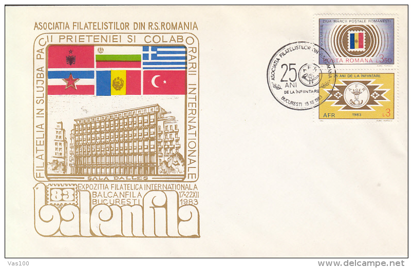 BUCHAREST- BALKAN PHILATELIC EXHIBITION, SPECIAL COVER, 1983, ROMANIA - Cartas & Documentos