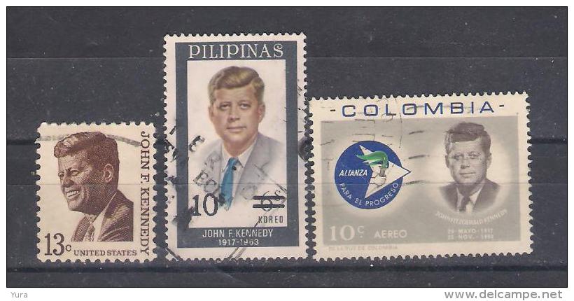 Lot 40 J.F.Kennedy 3 Different (a3p23) - Kennedy (John F.)