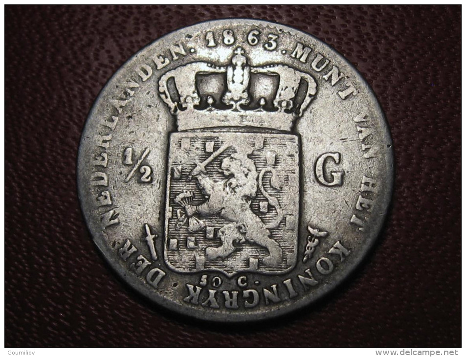 Pays-Bas - 1/2 Gulden 1863 1718 - 1849-1890 : Willem III