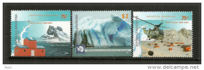 ARGENTINE. Bases Antarctiques Argentines (Jubany,Orcadas,Cerro Tres Hermanos)  3 T-p Neufs ** - Onderzoeksstations