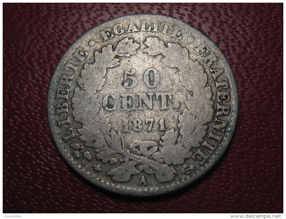 France - 50 Centimes Cérès 1871 A Paris 1823 - Other & Unclassified