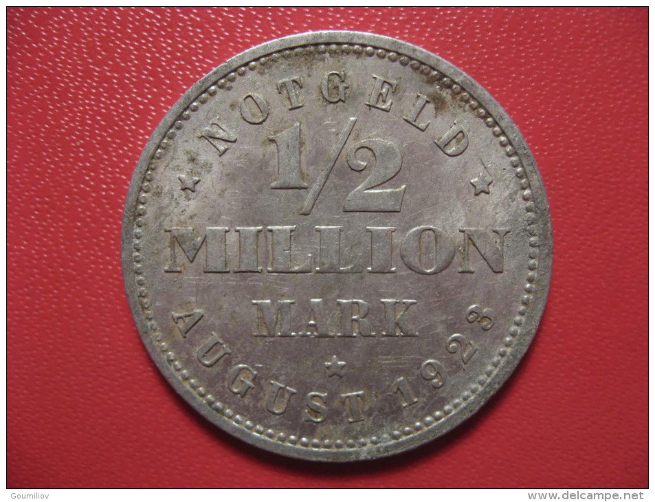 1/2 Million Mark August 1923 - Notgeld - Hamburg 1608 - Monétaires/De Nécessité