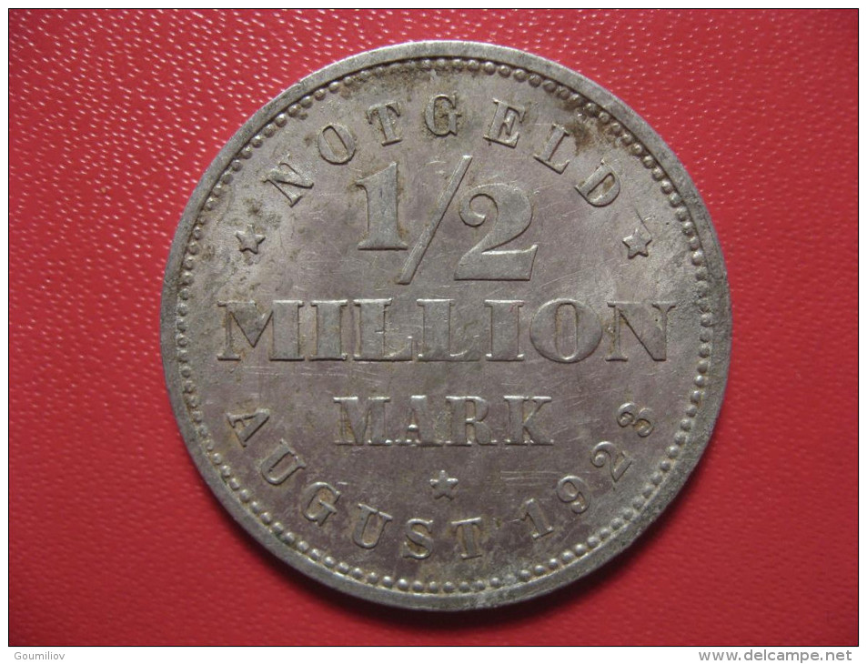 1/2 Million Mark August 1923 - Notgeld - Hamburg 1608 - Notgeld