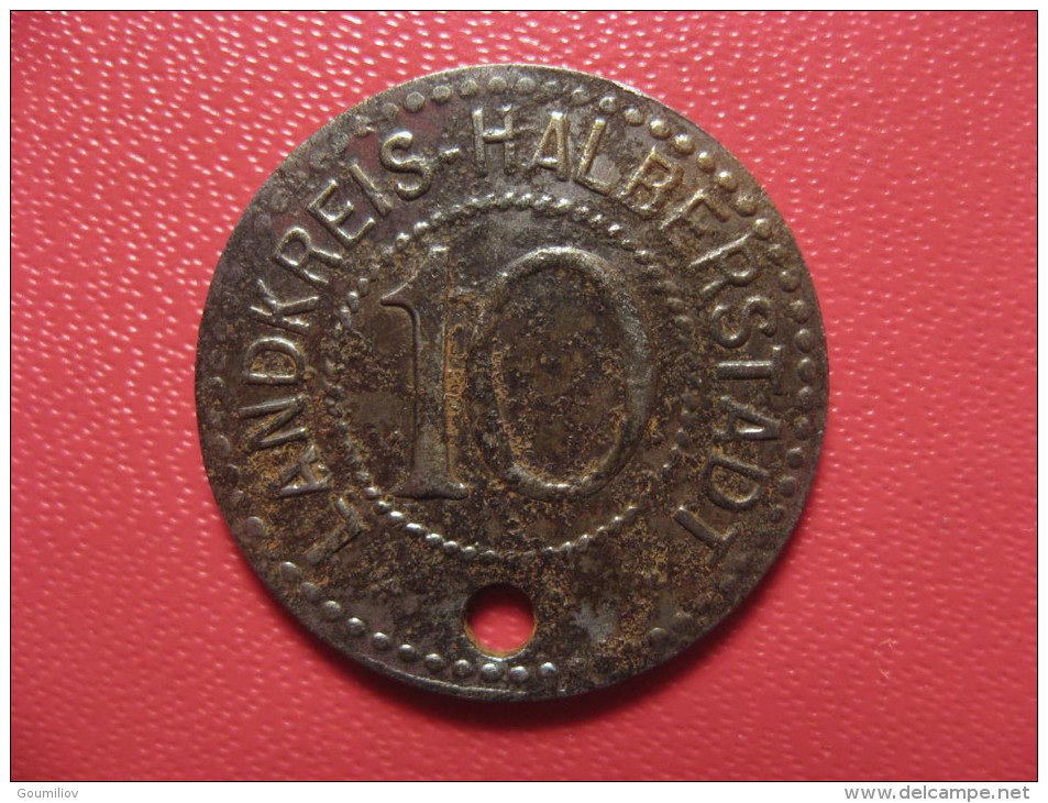 10 Pfennig - Landkreis-Halberstadt  (holed) 1588 - Monétaires/De Nécessité