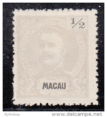 Macao MH Scott #75a 1/2a King Carlos, Gray Perf 12.5 - Hinge Remnant - Ungebraucht