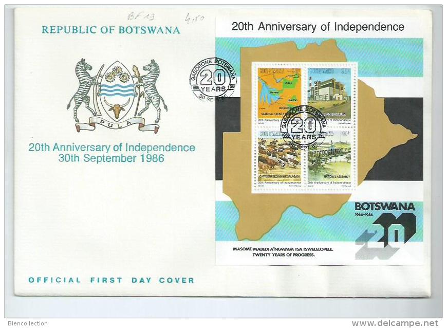 Bostwana.FDC 20eme Anniversaire De L'indépendance - Botswana (1966-...)