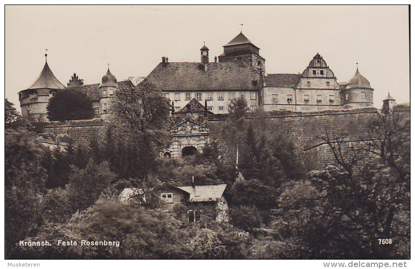 Germany PPC Kronach Feste Rosenberg J. Helm Buchdruck U. Papierhdlg. Echte Real Photo Véritable (2 Scans) - Kronach