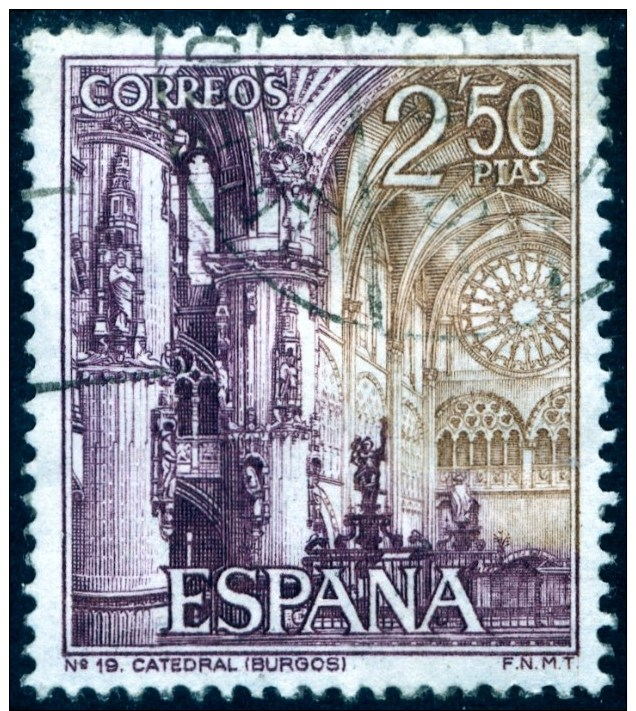 Spanien 1965, Spanje, Espana, Espagne, Spain, Cathedral Burgos, SG 1710, YT 1353, Sc 1286, Mi. 1584, Ed. 1649 - Gebruikt