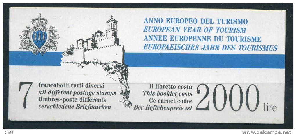 1990 San Marino, Anno Europeo Del Turismo Libretto , Serie Completa Nuova (**) AL FACCIALE - Libretti
