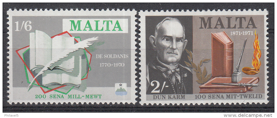 Malta - Dichter Und Schriftsteller/Dichters En Schrijvers - Suktanas-De Soldanis/C.Psaila-Dun Karm - MNH - M 420-421 - Malta