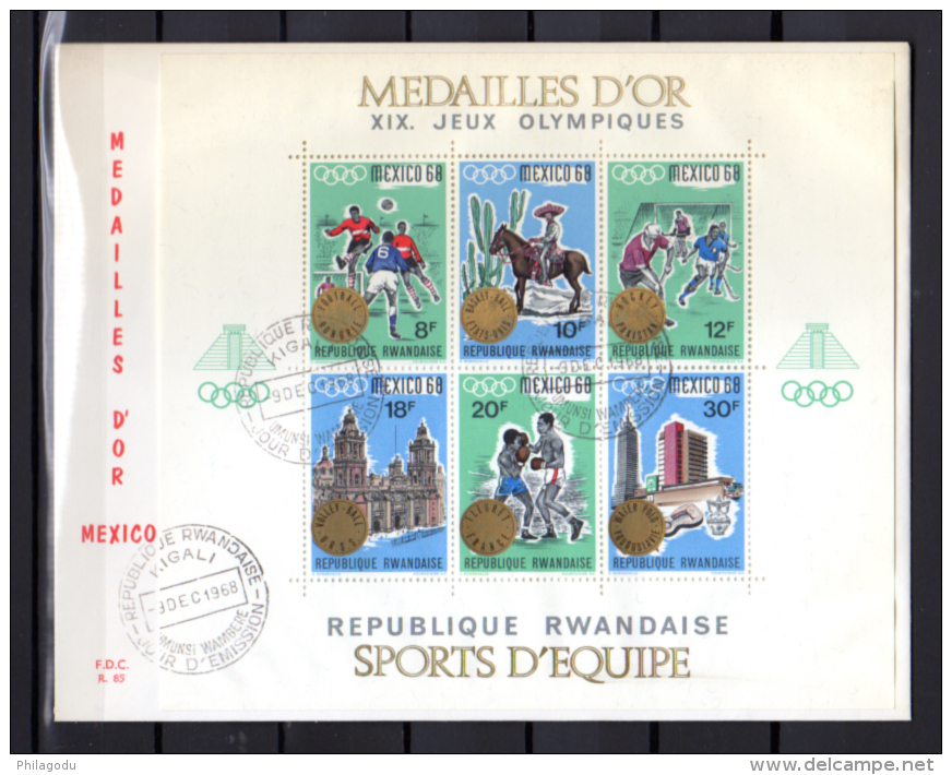 1968   J.Olympiques . Mexico Et Sapporo, FDC Médailles D'Or     Cote 85 €, - 1962-1969