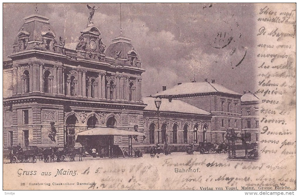 Mainz 1901 - Bahnhof - Gruss Aus Mainz - 2 Scans - Mainz