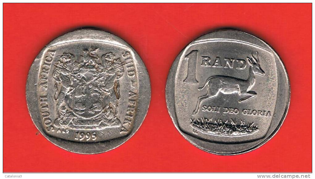 SUD AFRICA -  1 Rand 1995  KM138  - Gacela /  Springbok  - Animal Coin - Sudáfrica