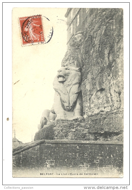 Cp, 90, Belfort, Le Lion, Voyagée 1909 - Belfort – Le Lion