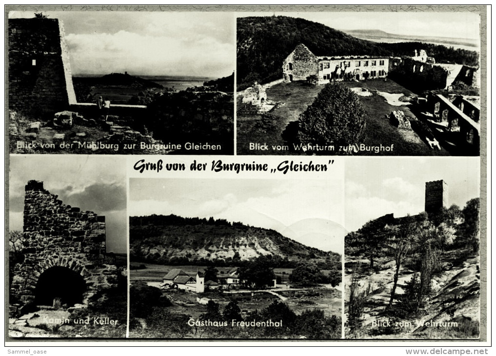 Die Burgruine Gleichen Bei Arnstadt  -  Mehrbild-Ansichtskarte Ca. 1965   (5123) - Arnstadt