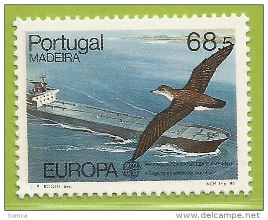 Madère 1986 111 ** Europa Protection De La Nature Bateau Pétrolier Oiseau De Mer - Protezione Dell'Ambiente & Clima