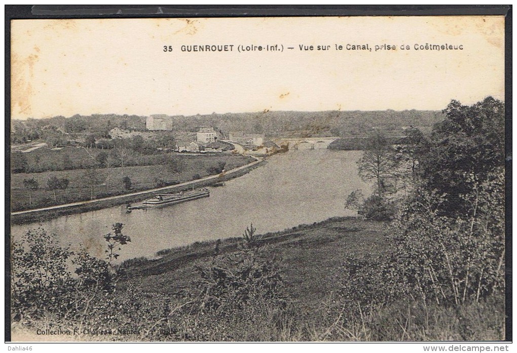 Cpa 44_GUENROUET - Vue Sur Le Canal, Prise De Coëtmeleuc (canal De Nantes à Brest), Péniche (au Loin) - Guenrouet